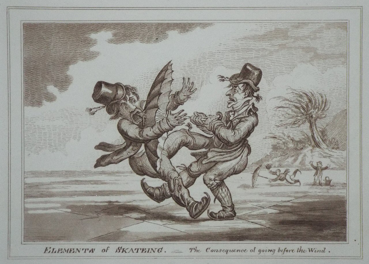 Aquatint - Elements of Skateing. The Consequences of going before the wind.